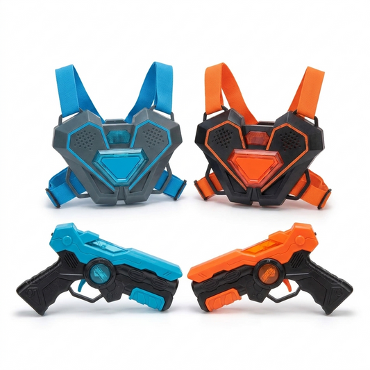 Pack de 2 pistolas láser con chaleco que suena